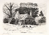 Artist: Mather, John. | Title: Farm house | Date: 1901 | Technique: etching and aquatine, printed in brown ink, from one plate