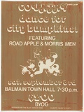 Artist: b'UNKNOWN' | Title: b'Country dance for city bumpkins featuring Road Apple & Morris Men.' | Date: 1977 | Technique: b'screenprint, printed in brown ink, from one stencils'