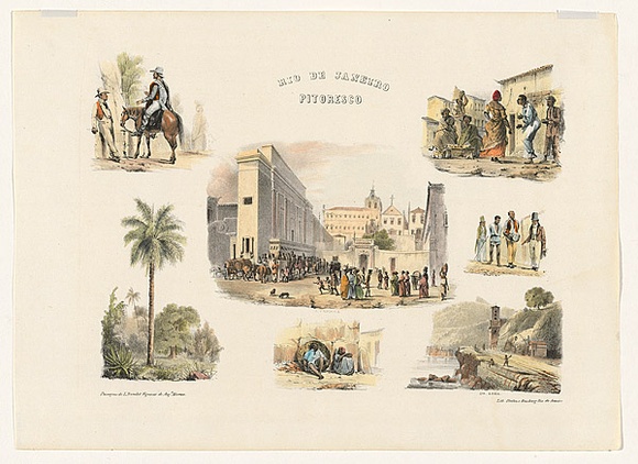 Artist: b'Buvelot, Louis.' | Title: b'Rio de Janeiro pitoresco.' | Date: 1842-43 | Technique: b'lithograph, printed in colour, from multiple stones: additional hand-colouring' Artist: b'Buvelot, Louis.' | Title: b'Rio de Janeiro pitoresco.' | Date: 1842-43 | Technique: b'lithograph, printed in colour, from multiple stones: additional hand-colouring'