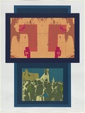 Artist: MEYER, Bill | Title: Man in a crowd. | Date: 1971 | Technique: screenprint, printed in colour, from twelve stencils (hand-cut direct and photo-emulsion) | Copyright: © Bill Meyer