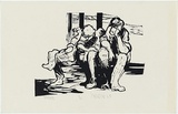 Artist: Lincoln, Kevin. | Title: Smoko | Date: 1965 | Technique: linocut, printed in black ink, from one block | Copyright: © Kevin Lincoln. Licensed by VISCOPY, Australia