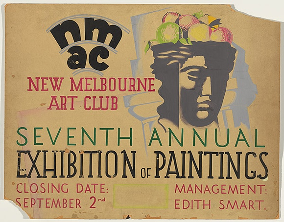 Artist: b'UNKNOWN' | Title: b'New Melbourne Art Club 7th Annual Exhibition' | Date: 1940 | Technique: b'poster paint' Artist: b'UNKNOWN' | Title: b'New Melbourne Art Club 7th Annual Exhibition' | Date: 1940 | Technique: b'poster paint'