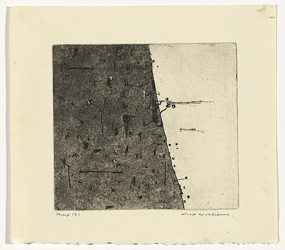 Artist: b'WILLIAMS, Fred' | Title: b'Hillside Number 1' | Date: 1965-66 | Technique: b'etching, aquatint, drypoint and mezzotint rocker, printed in black ink, from one copper plate' | Copyright: b'\xc2\xa9 Fred Williams Estate' Artist: b'WILLIAMS, Fred' | Title: b'Hillside Number 1' | Date: 1965-66 | Technique: b'etching, aquatint, drypoint and mezzotint rocker, printed in black ink, from one copper plate' | Copyright: b'\xc2\xa9 Fred Williams Estate'