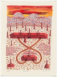 Artist: Bowen, Dean. | Title: Crossed paths | Date: 1990 | Technique: lithograph, printed in colour, from multiple stones