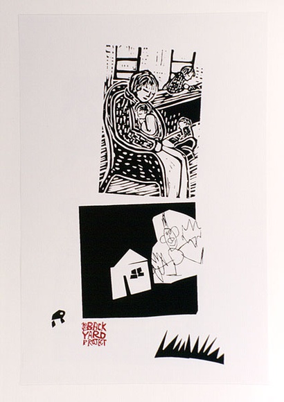 Artist: b'Sparke, Franki.' | Title: b'Poster: The Backyard Project.' | Date: 1989 | Technique: b'screenprint'
