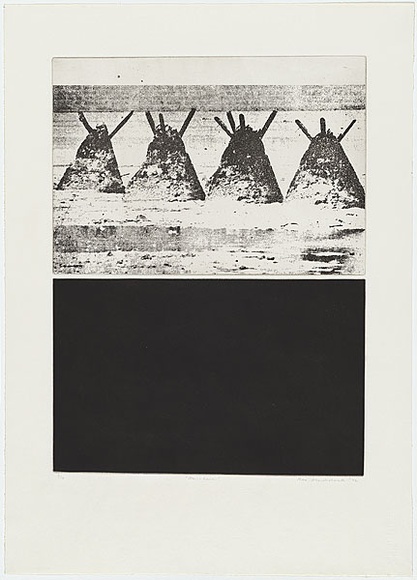 Artist: b'MADDOCK, Bea' | Title: b'Now-here.' | Date: 1974 | Technique: b'photo-etching, aquatint and etching, printed in black ink, from one plate' Artist: b'MADDOCK, Bea' | Title: b'Now-here.' | Date: 1974 | Technique: b'photo-etching, aquatint and etching, printed in black ink, from one plate'