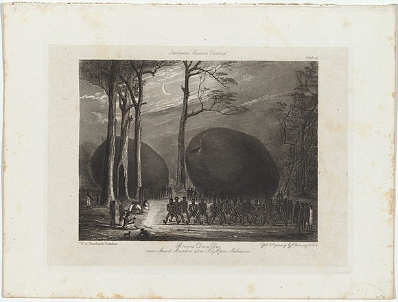 Title: b'Browns Dos a Dos, near Mount Macedon 45m N by W from Melbourne.' | Date: 1855-56 | Technique: b'etching, engraving, aquatint and lavis, printed in black ink, from one copper plate' Title: b'Browns Dos a Dos, near Mount Macedon 45m N by W from Melbourne.' | Date: 1855-56 | Technique: b'etching, engraving, aquatint and lavis, printed in black ink, from one copper plate'