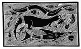 Artist: Marika, Banduk. | Title: Baru, Marna ga buthurumirri barpi | Date: 1986 | Technique: linocut, printed in black ink, from one block