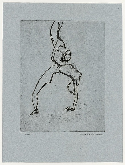 Artist: b'WILLIAMS, Fred' | Title: b'Tumblers. Number 2' | Date: 1967 | Technique: b'etching, deep etching, printed in black ink, from one zinc plate' | Copyright: b'\xc2\xa9 Fred Williams Estate' Artist: b'WILLIAMS, Fred' | Title: b'Tumblers. Number 2' | Date: 1967 | Technique: b'etching, deep etching, printed in black ink, from one zinc plate' | Copyright: b'\xc2\xa9 Fred Williams Estate'