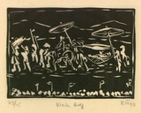 Artist: Nguyen, Tuyet Bach. | Title: Vinh Quy [Graduation ceremony] | Date: 1990 | Technique: linocut, printed in black ink, from one block