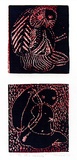Artist: b'Shearer, Mitzi.' | Title: b'The little warrior' | Date: 1978 | Technique: b'linocut, printed in colour, from two blocks'