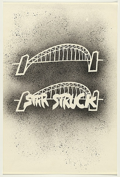 Artist: b'WORSTEAD, Paul' | Title: b'Starstruck' | Date: 1981 | Technique: b'screenprint, printed in black ink, from one stencil' | Copyright: b'This work appears on screen courtesy of the artist' Artist: b'WORSTEAD, Paul' | Title: b'Starstruck' | Date: 1981 | Technique: b'screenprint, printed in black ink, from one stencil' | Copyright: b'This work appears on screen courtesy of the artist'