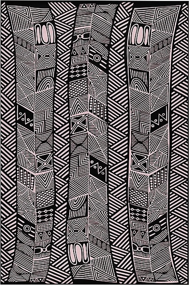 Artist: b'REDBACK GRAPHIX' | Title: b'Wrapping paper: Pumpuni' | Date: 1986 | Technique: b'screenprint, printed in colour, from three stencils' Artist: b'REDBACK GRAPHIX' | Title: b'Wrapping paper: Pumpuni' | Date: 1986 | Technique: b'screenprint, printed in colour, from three stencils'