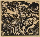 Artist: Bannon, Charles. | Title: Storm. | Date: 1950 | Technique: linocut, printed in black ink, from one block