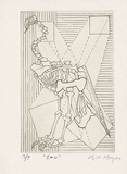 Artist: b'MEYER, Bill' | Title: b'Emu.' | Date: 1968 | Technique: b'etching and aquatint, printed in black ink, from one copper plate' | Copyright: b'\xc2\xa9 Bill Meyer'