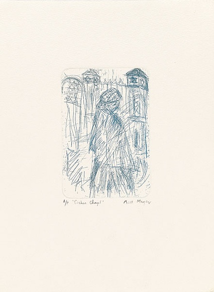 Artist: b'MEYER, Bill' | Title: b'Aishes Chayil' | Date: 1992 | Technique: b'drypoint, printed in blue ink, from one zinc plate' | Copyright: b'\xc2\xa9 Bill Meyer' Artist: b'MEYER, Bill' | Title: b'Aishes Chayil' | Date: 1992 | Technique: b'drypoint, printed in blue ink, from one zinc plate' | Copyright: b'\xc2\xa9 Bill Meyer'