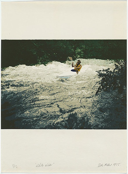 Artist: b'Miller, Bob.' | Title: b'White water' | Date: 1975 | Technique: b'screenprint, printed in colour, from multiple stencils' Artist: b'Miller, Bob.' | Title: b'White water' | Date: 1975 | Technique: b'screenprint, printed in colour, from multiple stencils'