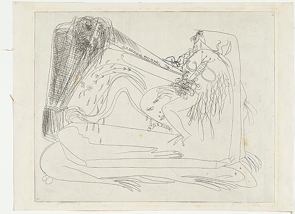 Artist: b'BOYD, Arthur' | Title: b'Pointing figure with weeping heads.' | Date: (1968-69) | Technique: b'etching, printed in black ink, from one plate' | Copyright: b'Reproduced with permission of Bundanon Trust' Artist: b'BOYD, Arthur' | Title: b'Pointing figure with weeping heads.' | Date: (1968-69) | Technique: b'etching, printed in black ink, from one plate' | Copyright: b'Reproduced with permission of Bundanon Trust'