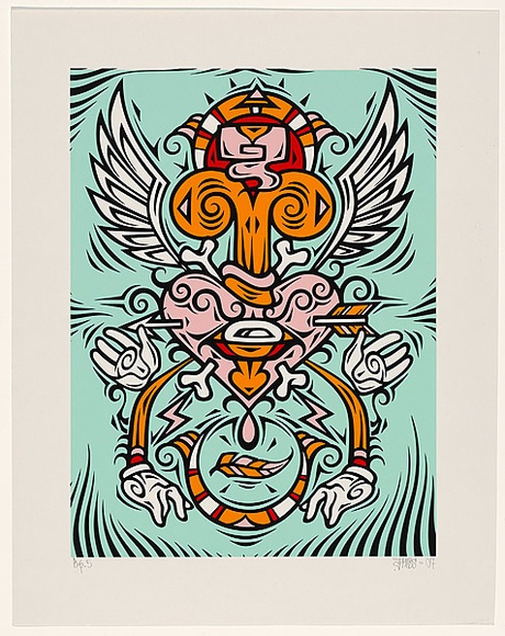 Artist: b'PHIBS,' | Title: b'(not titled screenprint)' | Date: 2009 | Technique: b'screenprint, printed in colour, from five stencils'
