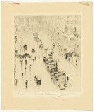 Artist: Barker, David. | Title: Old Martin Place. | Date: 1929 | Technique: drypoint, printed in brown ink, from one plate