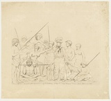 Artist: b'Duterrau, Benjamin.' | Title: b'The small outline of a national picture (The conciliation).' | Date: 1835 | Technique: b'etching and stippling, printed in black ink, from one copper plate'