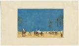 Artist: Coffey, Alfred. | Title: (Approaching a Middle Eastern city). | Date: c.1929 | Technique: etching and aquatint, printed in colour, from multiple plates