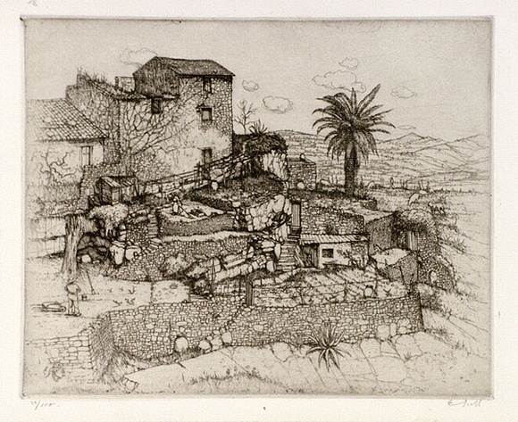 Artist: b'Scott, Eric.' | Title: b'Terraces' | Date: 1930 | Technique: b'etching, printed in black ink, from one plate'