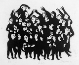 Artist: Allen, Joyce. | Title: Babel. | Date: 1971 | Technique: linocut, printed in black ink, from one block