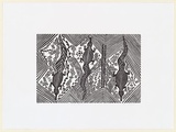 Artist: WILFRED, Rex | Title: Three baru | Date: c.2001 | Technique: linocut, printed in black ink, from one block