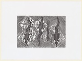 Artist: WILFRED, Rex | Title: Three baru | Date: c.2001 | Technique: linocut, printed in black ink, from one block