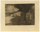 Artist: TRAILL, Jessie | Title: Afternoon in Collins Street. | Date: 1911 | Technique: etching and aquatint, printed in black ink, from one plate