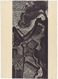 Artist: Marshall, Jennifer. | Title: Maria - moonlight | Date: 1996 | Technique: linocut, printed in black ink, from one block.