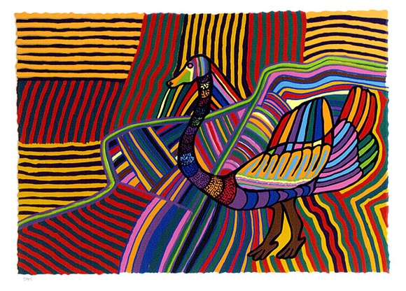 Artist: b'Pike, Jimmy.' | Title: b'Kurnlumaru and Parnaparti II' | Date: 1989 | Technique: b'screenprint, printed in colour, from multiple stencils' Artist: b'Pike, Jimmy.' | Title: b'Kurnlumaru and Parnaparti II' | Date: 1989 | Technique: b'screenprint, printed in colour, from multiple stencils'