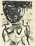 Artist: PARR, Mike | Title: not titled. | Date: 1995 | Technique: etching, printed in white ink, from one plate; lithograph, printed in black ink, from one stone