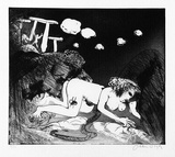 Artist: BOYD, Arthur | Title: Lysistrata they are all deserting.. | Date: (1970) | Technique: etching and aquatint, printed in black ink, from one plate