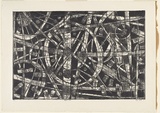 Artist: Kemp, Roger. | Title: Rhythm two. | Date: 1974 | Technique: etching, printed in black ink, from one magnesium plate