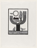 Artist: Groblicka, Lidia | Title: Sun tree | Date: 1972 | Technique: woodcut, printed in black ink, from one block