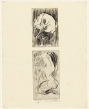 Artist: WALKER, Murray | Title: (Nude undressing (a); Nude preening (b) | Technique: etchings, printed in black ink, each from one plate