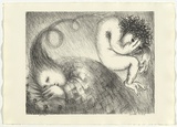 Artist: BOYD, Arthur | Title: St Francis when young dreaming of a hunchback. | Date: (1965) | Technique: lithograph, printed in black ink, from one plate | Copyright: Reproduced with permission of Bundanon Trust