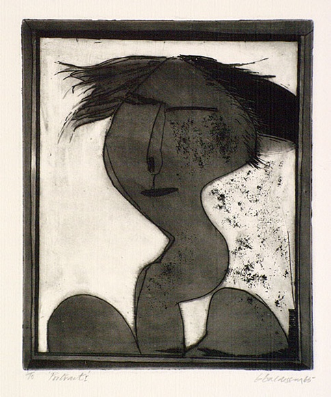 Artist: b'BALDESSIN, George' | Title: b'Portrait I.' | Date: 1965 | Technique: b'etching and aquatint, printed in black ink, from one plate' Artist: b'BALDESSIN, George' | Title: b'Portrait I.' | Date: 1965 | Technique: b'etching and aquatint, printed in black ink, from one plate'
