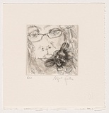Artist: Weeks, Elizabeth. | Title: Self portrait | Date: c.2003 | Technique: etching and aquatint, printed in black ink, from one plate