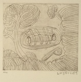 Artist: Nuggett, Amy. | Title: Lakarnti | Date: 1994, October - November | Technique: etching, printed in black ink, from one plate