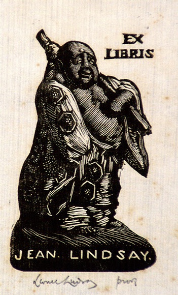 Artist: b'LINDSAY, Lionel' | Title: b'Book plate: Jean Lindsay' | Date: 1923 | Technique: b'wood-engraving, printed in black ink, from one block' | Copyright: b'Courtesy of the National Library of Australia' Artist: b'LINDSAY, Lionel' | Title: b'Book plate: Jean Lindsay' | Date: 1923 | Technique: b'wood-engraving, printed in black ink, from one block' | Copyright: b'Courtesy of the National Library of Australia'