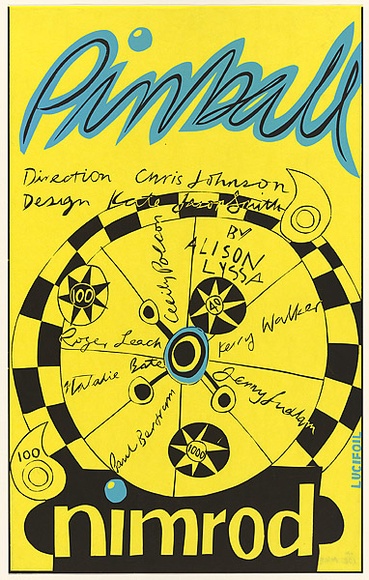 Artist: Gee, Angela. | Title: Pinball by Alison Lyssa...Nimrod. | Date: 1981 | Technique: screenprint, printed in colour, from two stencils | Copyright: Courtesy of Angela Gee