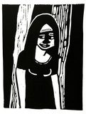 Artist: b'LAWTON, Tina' | Title: b'Number 7' | Date: 1962 | Technique: b'linocut, printed in black ink, from one block'