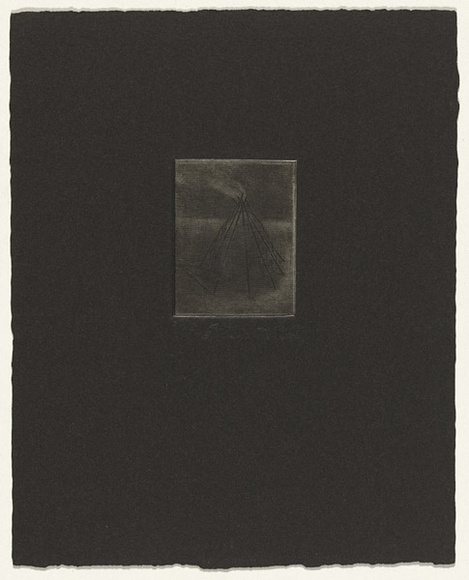 Artist: b'Johnstone, Ruth.' | Title: b'Terror Australis I' | Date: 1989 | Technique: b'etching printed in metallic silver and black ink from one plate' Artist: b'Johnstone, Ruth.' | Title: b'Terror Australis I' | Date: 1989 | Technique: b'etching printed in metallic silver and black ink from one plate'