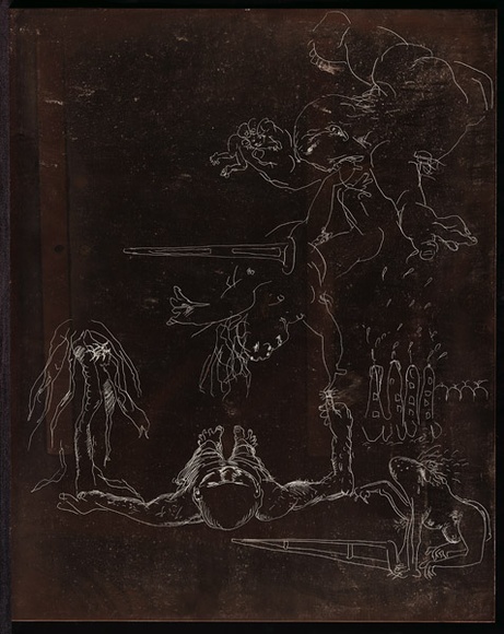 Artist: b'BOYD, Arthur' | Title: bPlate 27: Jonah page 86. Jonah's second sermon. | Date: 1972-73 | Technique: b'etched plate' | Copyright: b'This work appears on screen courtesy of Bundanon Trust' Artist: b'BOYD, Arthur' | Title: bPlate 27: Jonah page 86. Jonah's second sermon. | Date: 1972-73 | Technique: b'etched plate' | Copyright: b'This work appears on screen courtesy of Bundanon Trust'