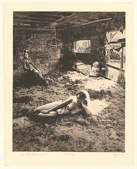 Artist: b'EWINS, Rod' | Title: b'The Doll (The Residence V).' | Date: 1983, December | Technique: b'photo-etching and aquatint, printed in black ink, from one plate' Artist: b'EWINS, Rod' | Title: b'The Doll (The Residence V).' | Date: 1983, December | Technique: b'photo-etching and aquatint, printed in black ink, from one plate'