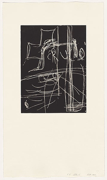 Artist: b'Tomescu, Aida.' | Title: b'Alba VI' | Date: 2002 | Technique: b'aquatint, printed in black ink, from one copper plate' | Copyright: b'\xc2\xa9 Aida Tomescu. Licensed by VISCOPY, Australia.' Artist: b'Tomescu, Aida.' | Title: b'Alba VI' | Date: 2002 | Technique: b'aquatint, printed in black ink, from one copper plate' | Copyright: b'\xc2\xa9 Aida Tomescu. Licensed by VISCOPY, Australia.'