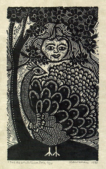 Artist: b'HANRAHAN, Barbara' | Title: b'Tis the white plum tree | Date: 1983 | Technique: b'wood-engraving, printed in black ink, from one block' Artist: b'HANRAHAN, Barbara' | Title: b'Tis the white plum tree | Date: 1983 | Technique: b'wood-engraving, printed in black ink, from one block'